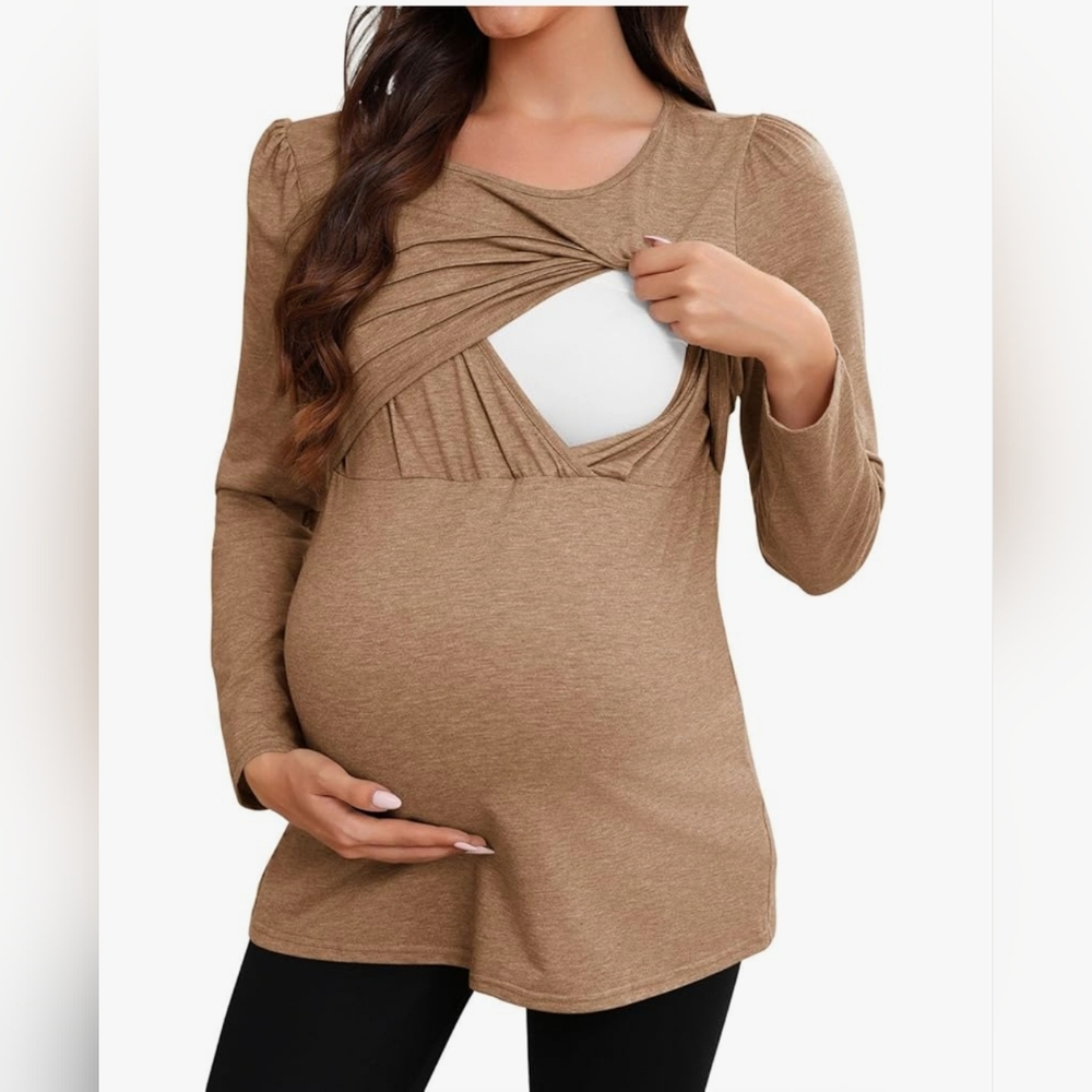 Brand New Women's Long Sleeve Maternity And  Nursing Top